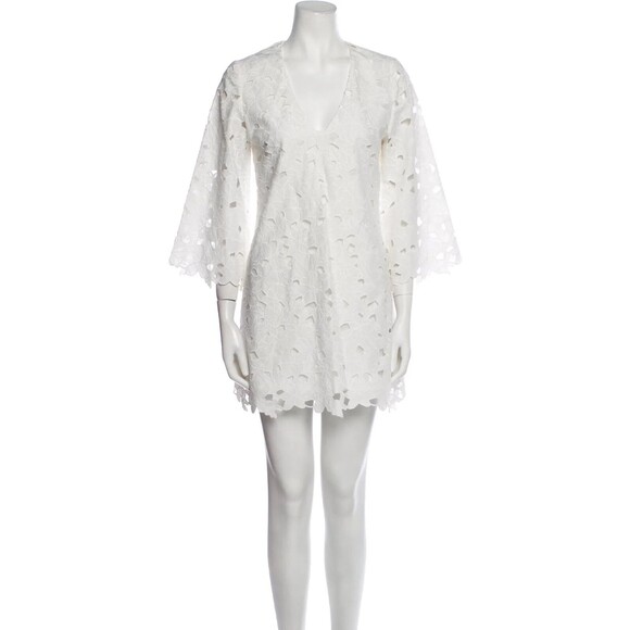 NWT. Cara Cara scalloped floral eyelet white dress Sz XS - Picture 7 of 10